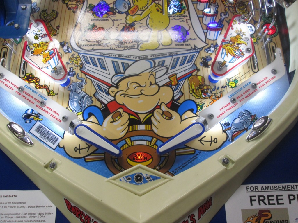 Popeye Saves the Earth! Firebird Pinball Phoenix Arizona Pinball Repair